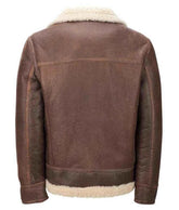 Mens Light Brown Shearling Aviator Jacket